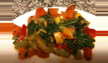 Colorful Cooked Spinach